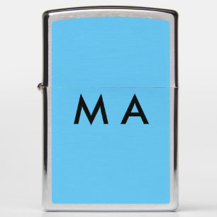 Simple monogram add your name letter man minimal t zippo lighter