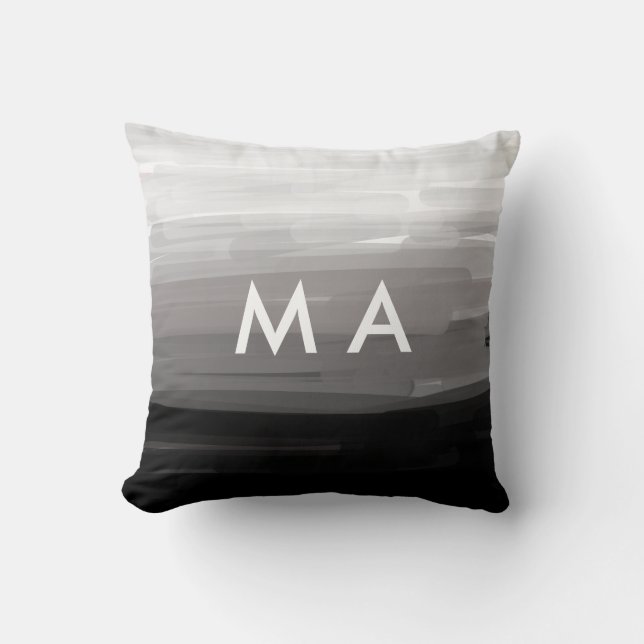 Simple monogram add your name letter man minimal throw pillow (Front)