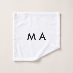 Simple monogram add your name letter man minimal  wash cloth