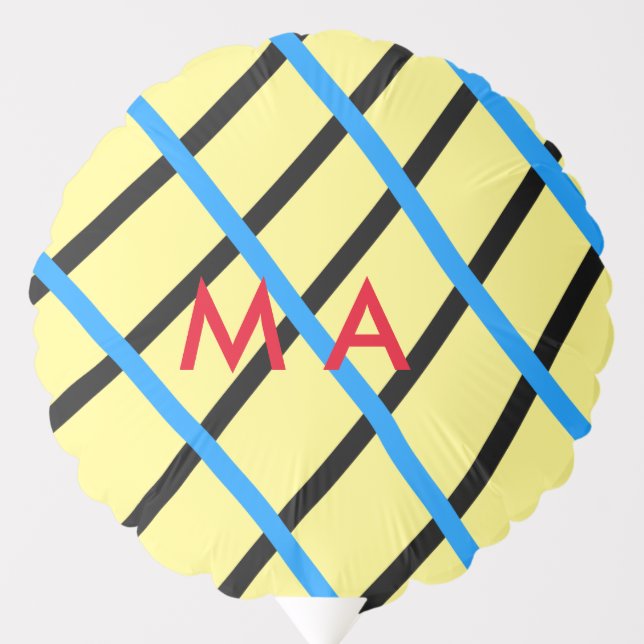 Simple monogram add your name letter man minimt balloon (Front)