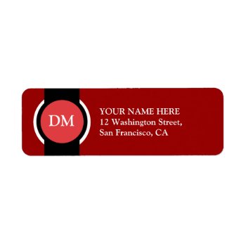 Simple Monogram Address Label by thepapershoppe at Zazzle