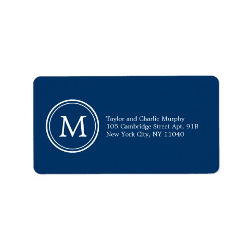 Simple Monogram Address Labels Customizable Color