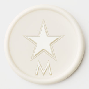 Simple Monogram and Star Wax Seal Sticker