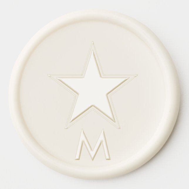 Simple Monogram and Star Wax Seal Sticker (Front)