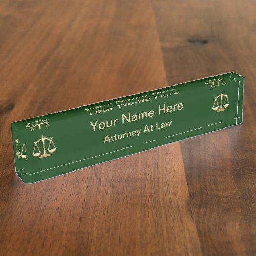 Simple Monogram Attorney Name Plate