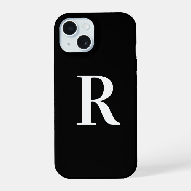 Simple Monogram Black and White Iphone Case (Back)