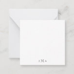 Simple Monogram Blank Note Card.
