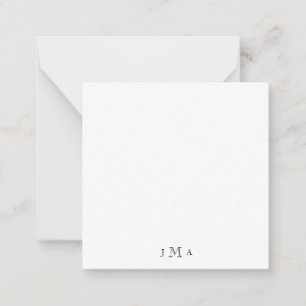 Simple Monogram Blank Note Card.