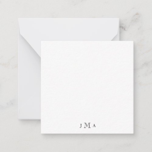 Simple Monogram Blank Note Card