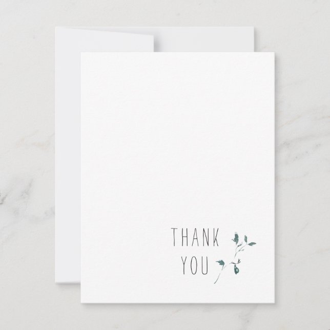Simple Monogram Blank Thank You Note Card (Front)