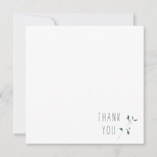 Simple Monogram Blank Thank You Square Note Card