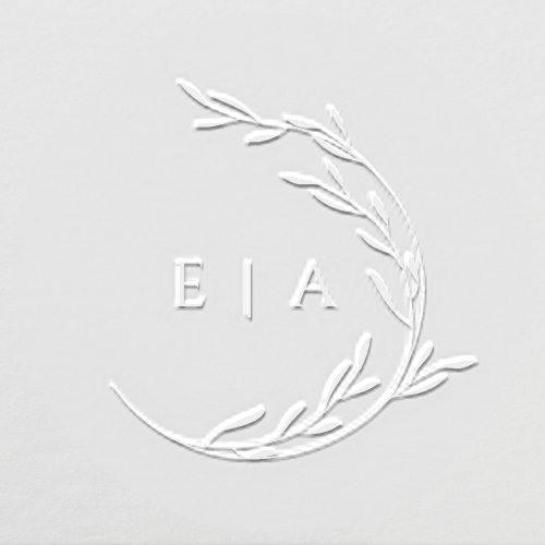 Simple Monogram Botanical Wreath Envelope Embosser