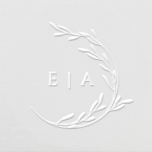 Simple Monogram Botanical Wreath Envelope Embosser (Design)