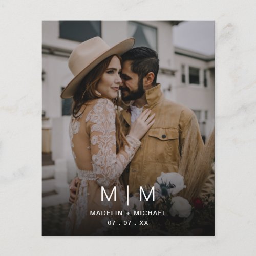 Simple Monogram Budget Wedding Save the Date Photo Flyer