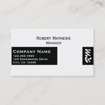 Simple Monogram Business Card by whatsurbiznass at Zazzle
