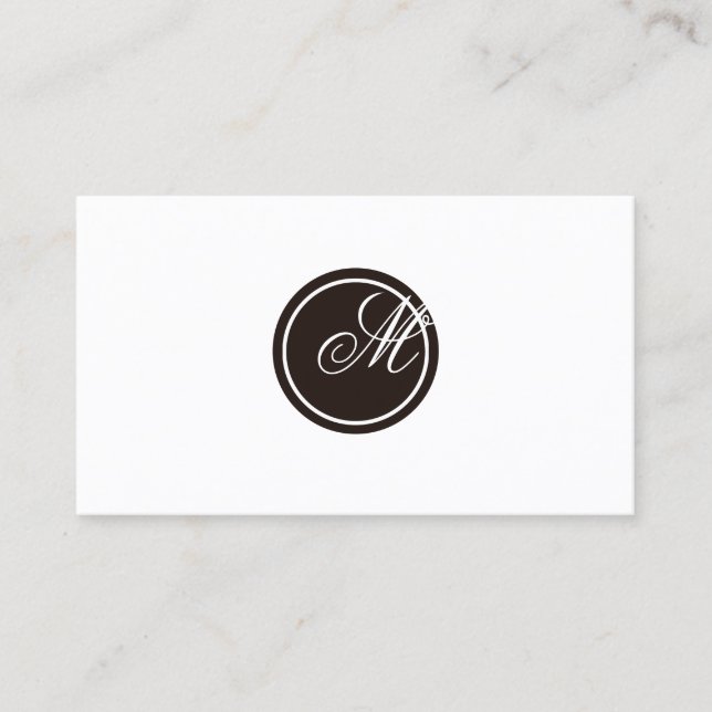 Simple Monogram Business Card (Front)