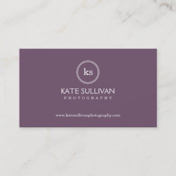 Simple Monogram Business Card by orange_pulp at Zazzle