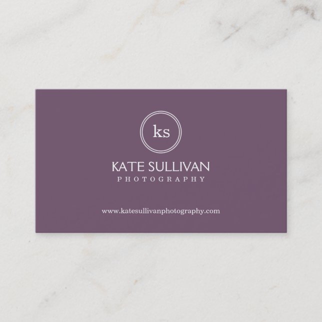 Simple Monogram Business Card (Front)