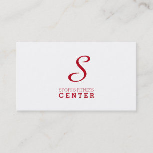 Simple Monogram (Carnelian Red) Business Card