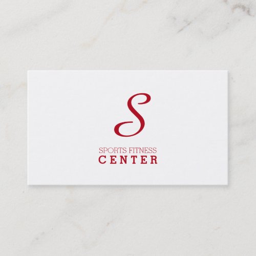 Simple Monogram Carnelian Red Business Card