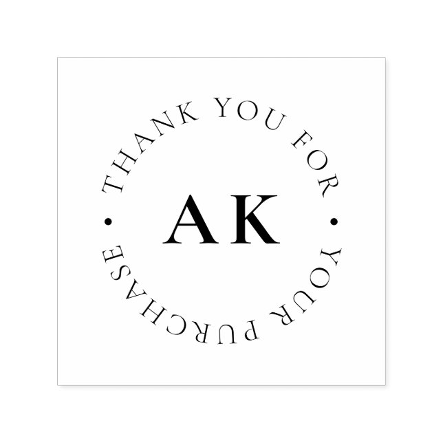 Simple Monogram Craft Handmade Thank You Business Self-inking Stamp (Design)