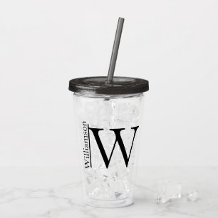 Simple Monogram Custom Personalized Acrylic Tumbler