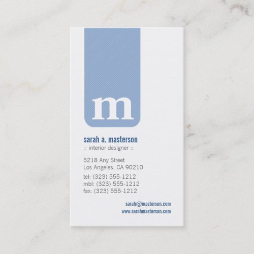 Simple Monogram Designer Business Card (lilac)