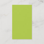 Simple Monogram Designer Business Card (lime) (Back)