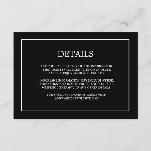 Simple Monogram Details Black Wedding Enclosure