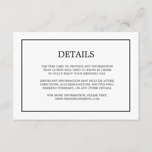 Simple Monogram Details White Wedding Enclosure (Front)