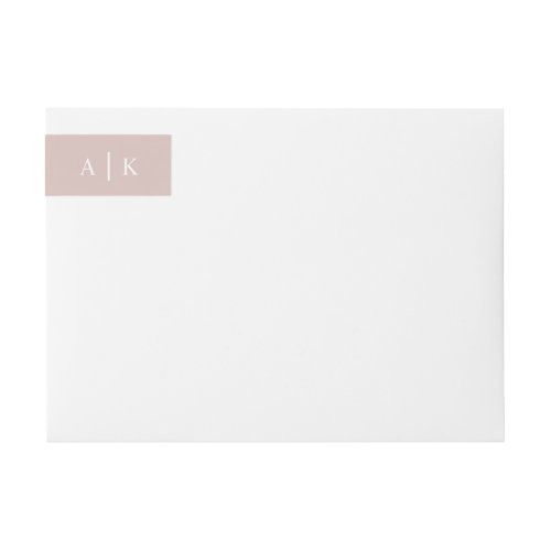 Simple Monogram Dusty Rose Pink Return Address Wrap Around Label