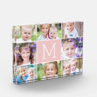 Simple Monogram EDITABLE COLOR Acrylic Photo Block