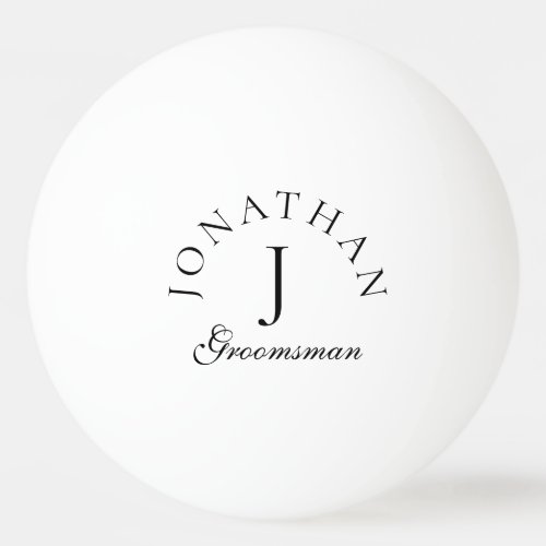 simple monogram elegant groomsman minimalist ping pong ball