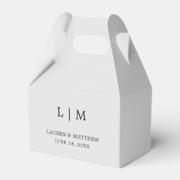 Simple Monogram Elegant Light Gray Wedding Favor Boxes