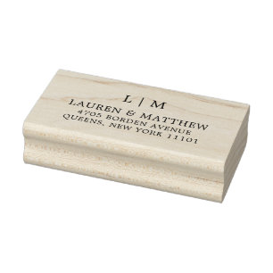 Simple Monogram Elegant Wedding Rubber Stamp