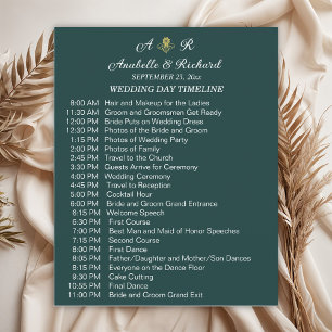 Simple Monogram Elegant Wedding Timeline Flyer