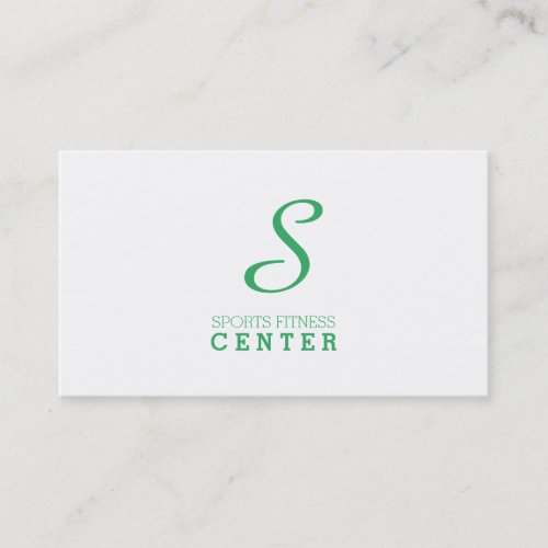 Simple Monogram Emerald Green Business Card
