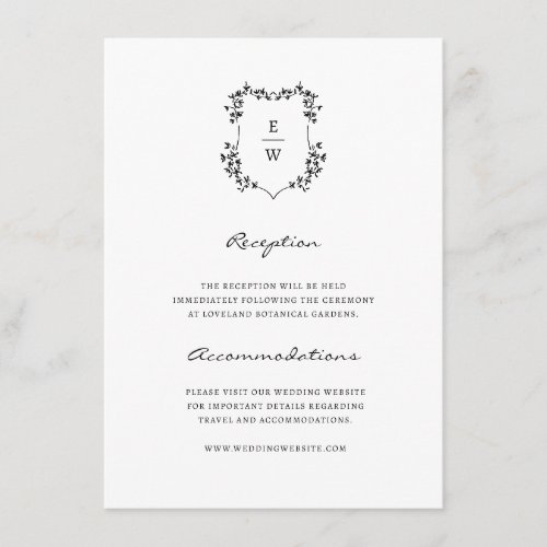 Simple Monogram Enclosure Card