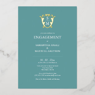Simple Monogram Engagement Party Invitations
