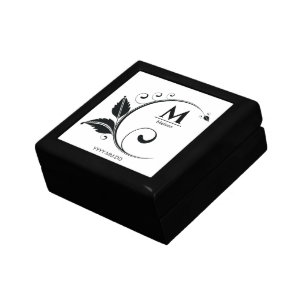 Simple Monogram Floral Stylish Gift Box