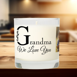 Simple Monogram Grandma Photo Personalize Scented Candle