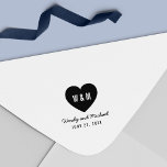Simple Monogram Heart Couple Save the Date Wedding Self-inking Stamp<br><div class="desc">Modern Monogram Self Inking Rubber Stamp featuring a heart; great for Save the Dates / Weddings. Personalize it by replacing the placeholder text with your initials, names and date. For more options such as to change the font and it's size click the "Customize" button. *Please note that the Zazzle Watermark...</div>