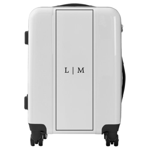Simple Monogram Initial Black and White Minimalist Luggage