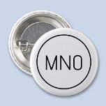 Simple Monogram Initial Button<br><div class="desc">Modern typography minimalist monogram initial design which can be changed to personalize. Simple circular border to frame the initials. Fresh and minimalist.</div>