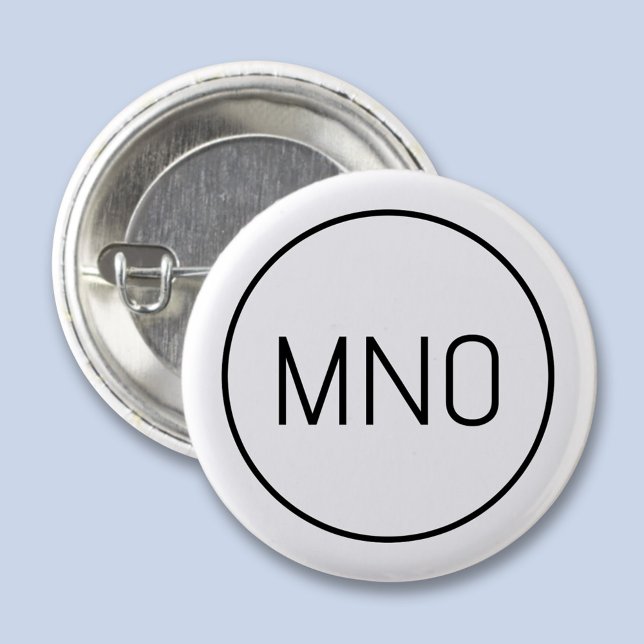 Simple Monogram Initial Button (Simple monogram initial personalized minimalist button)