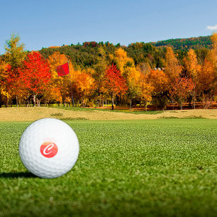 Simple monogram initial C orange coral pink Golf Balls