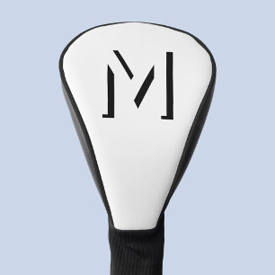 Simple Monogram Initial Drop Shadow Personalized Golf Head Cover