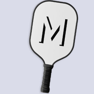 Simple Monogram Initial Drop Shadow Personalized Pickleball Paddle