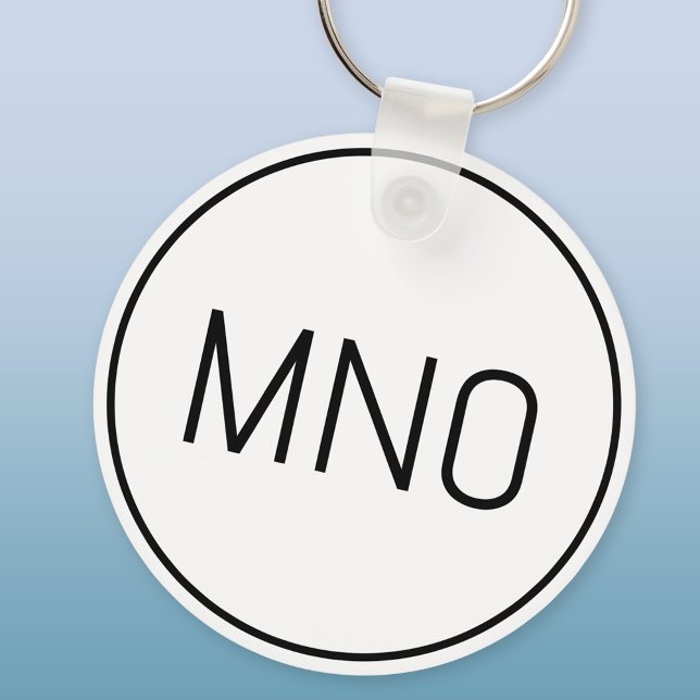 Simple Monogram Initial Keychain (Simple monogram initial personalized minimalist keychain)