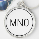Simple Monogram Initial Keychain<br><div class="desc">Modern typography minimalist monogram initial design which can be changed to personalize. Simple circular border to frame the initials.</div>
